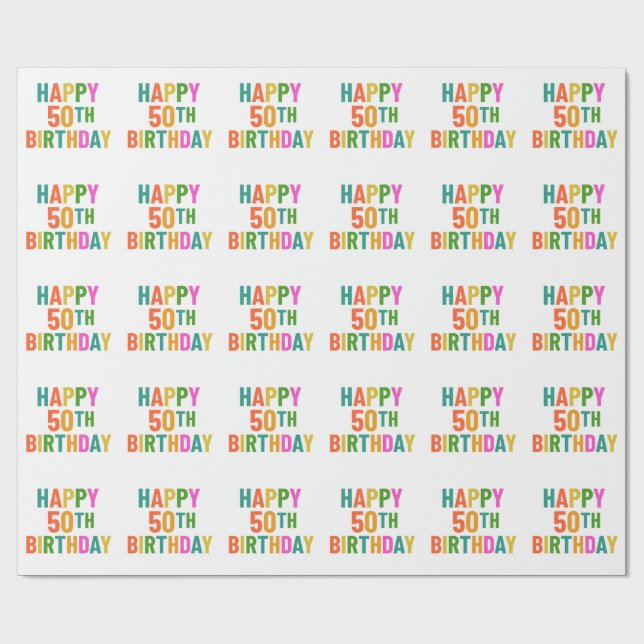 50. Geburtstag Geschenkpapier (Flach)