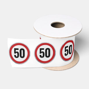 50. Geburtstag Geschwindigkeitsbegrenzungsschild - Satinband