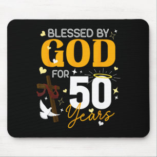 50. Geburtstag Gesegnet von Gott für 50 Jahre alt  Mousepad