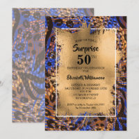50. Geburtstag Gold Animal Print