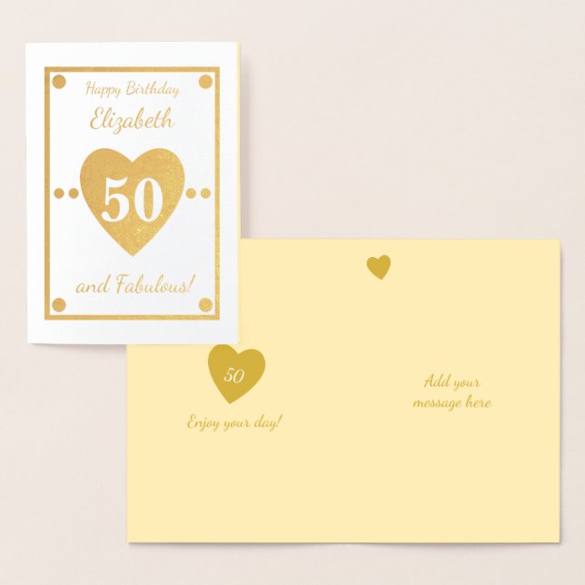50. Geburtstag Gold Folienkarte (Anzeige)