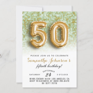 50. Geburtstag Gold Marmor Einladung