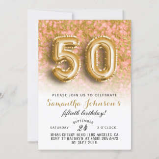 50. Geburtstag Gold Marmor Einladung