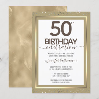50. Geburtstag Goldene feierliche Einladung