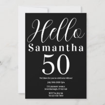 50. Geburtstag Hallo 50 Schwarz-Weiß-Party