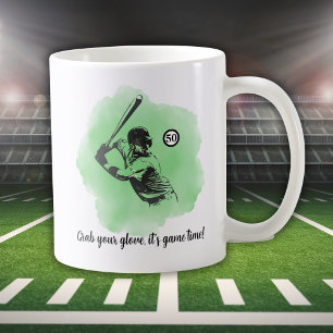 50. Geburtstag Herren Baseball-Schlagmann Kaffeetasse