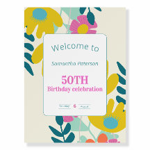 50. Geburtstag hübsche farbenfrohe florale Moderne