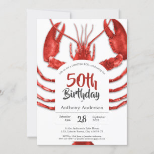 50. Geburtstag Hummer Meeresfrüchte Spaß Sommer Cu Einladung