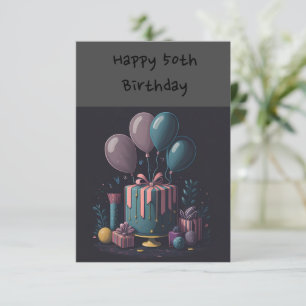 50. Geburtstag Ihre Balloons Karte