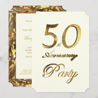 50. Geburtstag Jubiläum Gold Ivory Elegant Einladung