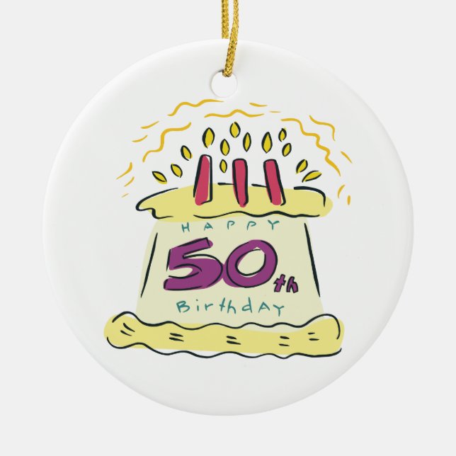 50. Geburtstag Keramikornament (Vorne)