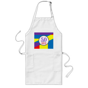 50. Geburtstag Kochfarbe Blockstil Lange Schürze
