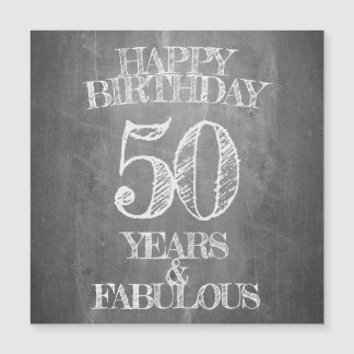 50. Geburtstag Kreidetafel-Style-Gruß Magneteinladung