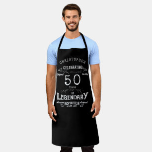 50. Geburtstag Legendärer Schwarzer Vintage-Name L Schürze