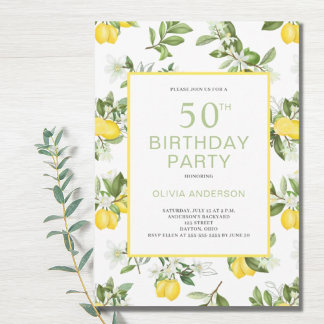 50. Geburtstag Lemon Citrus Einladung