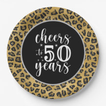 50. Geburtstag Leopard Black and Gold Thema