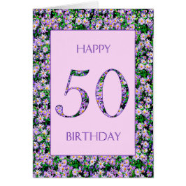 50. Geburtstag Lila Daisies