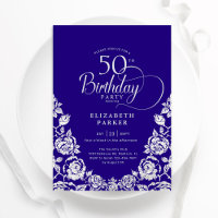 50. Geburtstag Lila Silberne Rose