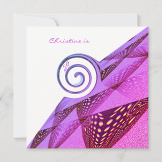 50. Geburtstag Lila Swirl-Design Einladung