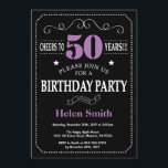 50. Geburtstag Lila und schwarzer Halbpension Einladung<br><div class="desc">50. Geburtstag Einladung Lila und schwarze Typografie. Tafel. Schwarz-Weiß-Hintergrund Erwachsener Geburtstag. Männer oder Frauen zum Geburtstag. Kinder Junge oder Mädchen Lady Teenage Teenage Bday Einladen. 13. 15. 16. 18. 20. 21. 30. 40. 50. 60. 70. 80. 90. 100. Jedes Alter. Für weitere Anpassungen klicken Sie bitte auf die Schaltfläche "Anpassen"...</div>