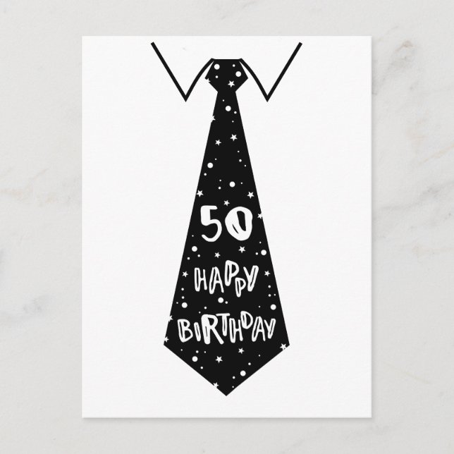 50. Geburtstag lustige Geburtstagskarte Krawatte Postkarte (Vorderseite)