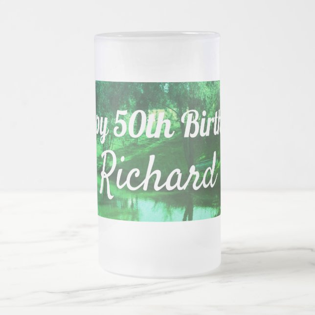 50. Geburtstag Mattglas Bierglas (Mittel)