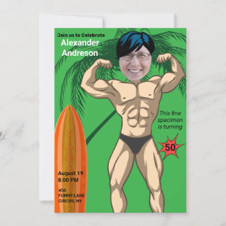 50. Geburtstag 💪 🤣 Mens Funny Bodybuilder Muscle Einladung