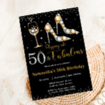 50. Geburtstag mit fabelhaften High Heels Einladung<br><div class="desc">Personalisieren Sie diese moderne schicke 50. und fabelhafte 50. Geburtstagsfeiereinladung mit Ihren eigenen Formulierungen und Party-Details einfach und schnell,  einfach drücken Sie die Schaltfläche Anpassen,  um den Stil und die Platzierung des Textes weiter zu ordnen und zu formatieren. Passende Artikel im Shop erhältlich! c) Das glückliche Cat Studio</div>