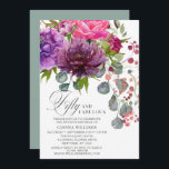 50. Geburtstag mit fantasievoller Elegant Einladung<br><div class="desc">50. Geburtstag Einladungen mit elegantem, elegantem Flair. Freuen Sie sich auf ein stilvolles Bouquet in Aquarellfarben in Rosa, lila und bordeauxfarben mit Grün. Fügen Sie einfach Ihren eigenen Text für Ihre Einladungen zum 50. Geburtstag hinzu. Personalisiert, indem Sie den Text in den dafür vorgesehenen Textfeldern bearbeiten. Entworfen von ©Evco Studio...</div>