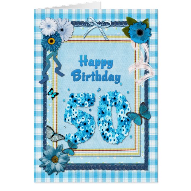 50. Geburtstag mit Scrapbook-Effekt (Vorne)