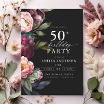 50. Geburtstag Modern Moody Burgundy Blush Bloral Einladung<br><div class="desc">Feiern Sie Ihren Meilenstein mit einer modernen moody-Einladung zum 50. Geburtstag mit reichhaltigen Bordeaux- und Blütenblättern. Dieses elegante Design verbindet tiefe, dramatische Farbtöne mit sanften, romantischen Akzenten und eignet sich perfekt für eine elegante und zugleich einladende Atmosphäre. Die beeindruckende Blumenstruktur verleiht dem Hotel eine Touch Luxus, während die zeitgenössische Gestaltung...</div>