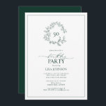 50. Geburtstag Modernes Emerald Green Leafy Wappen Einladung<br><div class="desc">Herzlich willkommen zu Ihrem Geburtstagsfest des 50. Jahrhunderts! Aber keine Sorge, es ist noch nicht Zeit, ganz langsamer zu werden. Senden Sie diese eleganten 50. Geburtstag Moderne Emerald Green Leafy Wappen Einladungen und lass jedem wissen, dass Sie bereit sind, Party in Stil. Diese Einladungen sind mit einem handgezeichneten, grünen Kranz...</div>