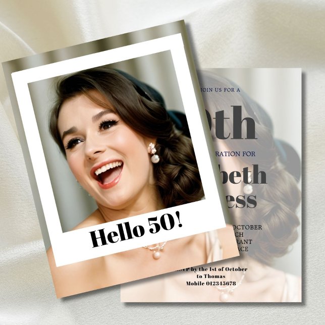 50. Geburtstag Modernes Foto Überraschung Einladung (Von Creator hochgeladen)