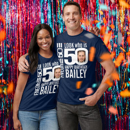 50. Geburtstag Mono sehen 50 benutzerdefinierte Fo T-Shirt