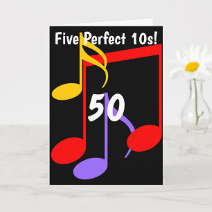 50. Geburtstag Musiknoten gefaltete Grußkarte Karte