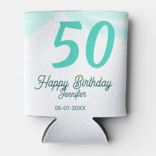 50. Geburtstag Name Datum Jahr grün Pastell fett Dosenkühler