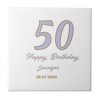 50. Geburtstag Name Datum Jahr lila braun Mode Fliese