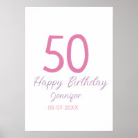 50. Geburtstag Name Datum Jahr rosa Vorlage los