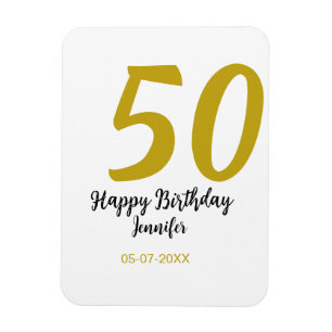 50. Geburtstag Name Datum Jahr schwarze Vorlage ge Magnet