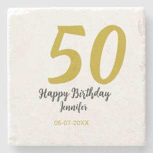 50. Geburtstag Name Datum Jahr schwarze Vorlage ge Steinuntersetzer