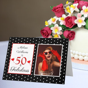 50. Geburtstag Name Foto 50 und fabelhafte schwarz Karte