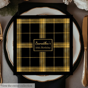 50. Geburtstag Napkins Black Gold Individuelle Nam Serviette