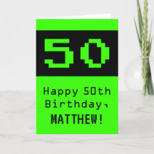 50. Geburtstag: Nerdy / Geeky Style "50" und Name