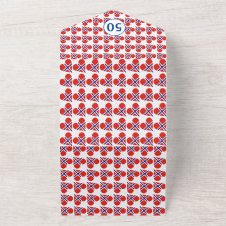 50. Geburtstag Norwegisches Herz Flagge blau All In One Einladung