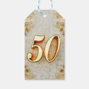 50. Geburtstag oder Jahrestags-königliches Gold Geschenkanhänger