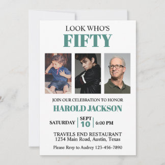 50. Geburtstag oder jedes Alter Geburtstag Foto Ei Einladung