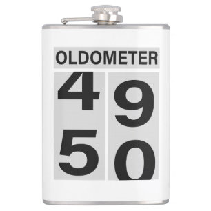 50. Geburtstag Oldometer Flachmann