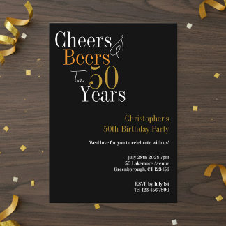 50. Geburtstag Party für Cheers und Biersorten Einladung