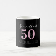 50. Geburtstag Personalisiert Schwarzes Rosa