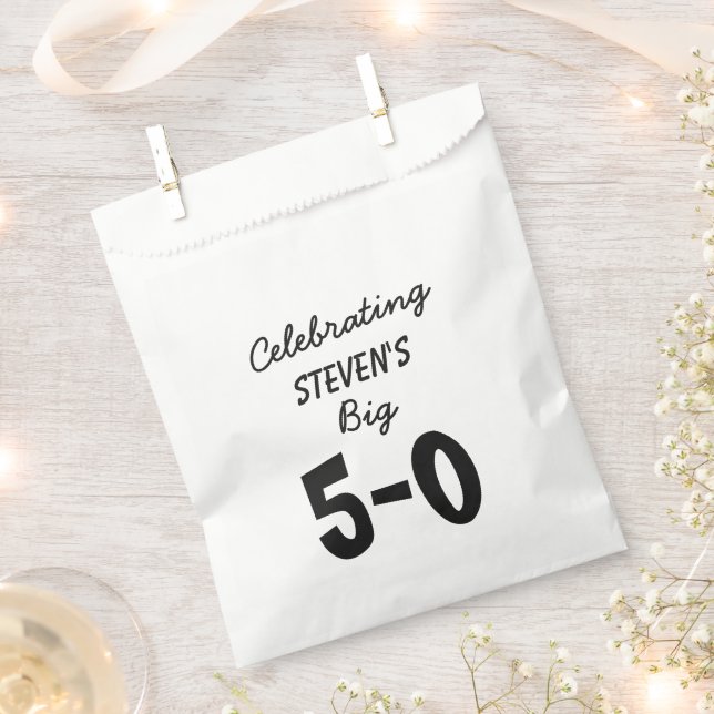 50. Geburtstag Personalisierte Gefälligkeitsags Geschenktütchen (Ausgeschnitten)